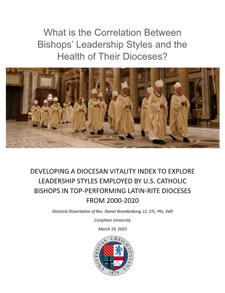 Developing a Diocesan Vitality Index